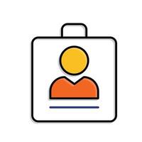 education icon. student Profile or ID. ID card with profile photo and name. smart, study, clever. Mixed design style vector