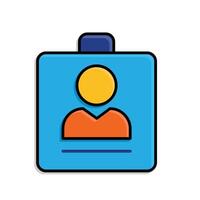 education icon. student Profile or ID. ID card with profile photo and name. smart, study, clever. isometric design style vector