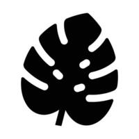 A striking black silhouette of a Monstera leaf, isolated on a white background. The iconic split leaf design is clean and modern. vector