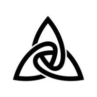 A black and white illustration of a stylized, triangular knot design. The image is centered and features bold lines. vector