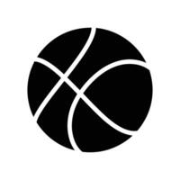 A graphic icon of a basketball, rendered in black and white with curved lines, isolated on a white background. Simple design for sports themes. vector