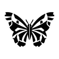 A stylized butterfly illustration in black and white. The wings feature a geometric pattern, creating an abstract and modern design. vector