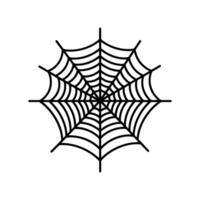 A symmetrical spider web design, in black outline, against a white background. vector