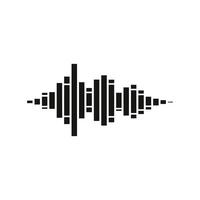 Black soundwave graphic on white. The audio visualization shows amplitude changes. Simple, clean design for sound or music concepts. vector