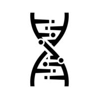 A graphic illustration of a DNA double helix, rendered in black against a white background, showcasing the molecular structure. vector
