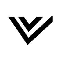 A minimalist graphic design featuring two overlapping V shapes, creating a bold, symmetrical pattern against a white background. vector