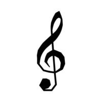 A stylized, geometric treble clef, in solid black, against a white background. vector