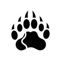 A bold, graphic silhouette of a bear paw print. Clean lines and simple shapes create a strong visual impact. vector