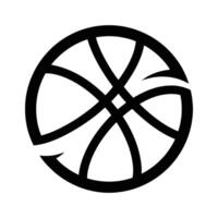 A graphic design featuring a circular shape composed of thick, black, interconnected lines creating a unique pattern against a white background. vector