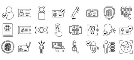 set of identity icons vector