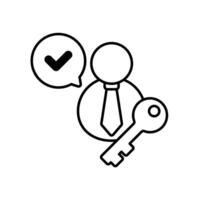 Icon a authentication, isolated against a clean background. vector