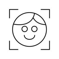 Icon a face scan, isolated against a clean background. vector