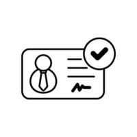 Icon a id check, isolated against a clean background vector