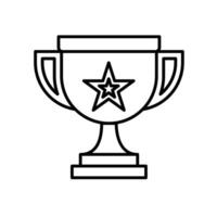 education icon. learning result or trophy. gold trophy with star in the middle. smart, learning, clever. Outline design style vector