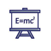 education icon. Interactive whiteboard. Digital board with physics symbols. smart, learning, clever. Mixed design style vector