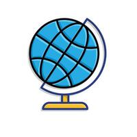 education icon. Subject Icon Geography. globe with white background. smart, learning, clever. isometric design style vector