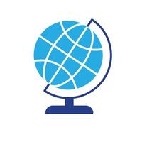 education icon. Subject Icon Geography. globe with white background. smart, learning, clever. Flat design style vector