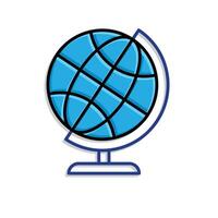 education icon. Subject Icon Geography. globe with white background. smart, learning, clever. Mixed design style vector