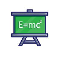 education icon. Interactive whiteboard. Digital board with physics symbols. smart, learning, clever. isometric design style vector