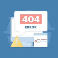 web page error concept. page not found. website problems, website repair and maintenance. fix errors on broken web pages. server and domain address repair and maintenance. flat design illustration. vector