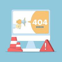 web page error concept. page not found. website problems, website repair and maintenance. fix errors on broken web pages. server and domain address repair and maintenance. illustration. vector