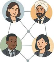 A group of people in business attire vector