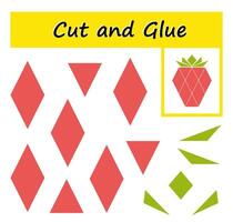 DIY worksheet. Cut parts of the image and glue on the paper vector