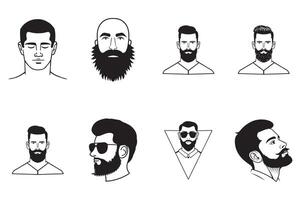 Line Art Portrait of Expressive Man vector
