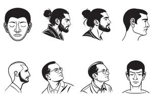 Side View Shouting Guy Line Art vector