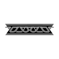 Minimalist Geometric Ornament, Black White Line Art, Decorative Border Element vector