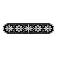 Black And White Snowflake Border On White Background vector