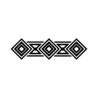 Geometric Aztecinspired Border In Black And White vector