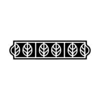 Black Leaf Pattern Border On White, Geometric, Minimalist vector