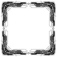 Art Deco Border Frame Geometric Black White Element vector