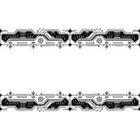 Tech Border Black Circuitry Frame, Minimalist Aesthetic, Elegant Layout vector