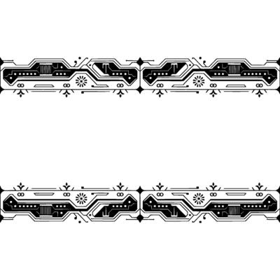 Tech Border Black Circuitry Frame, Minimalist Aesthetic, Elegant Layout