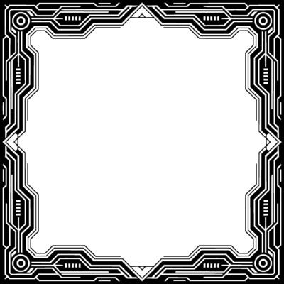 Futuristic Cyberpunk Frame With White Blank Space