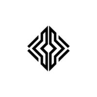 Minimalist Geometric, Black Lines On White Background vector