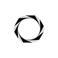 Abstract Hexagonal Aperture, Minimalist, Black And White vector