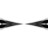 Futuristic Tech Element Symmetrical Black White Pattern On White vector