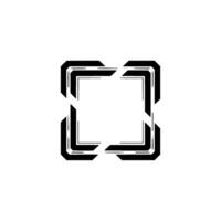 Geometric Abstract Frame Black White Minimalist Element vector