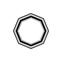 Geometric Black Octagon On Light Gray Background vector