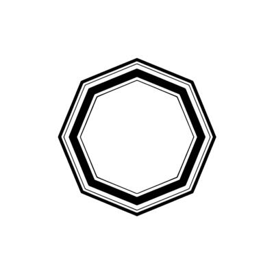 Geometric Black Octagon On Light Gray Background