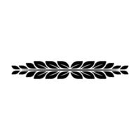 Elegant Laurel Leaf Border Element, Minimalist, Black And White vector