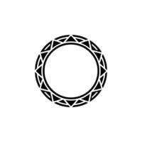 Geometric Ring Black And White, Minimalist Circular Ornament vector