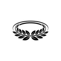 Minimalist Laurel Wreath, Black White, Emblem vector