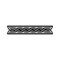 Black White Celtic Knot Border Element On White Background vector
