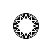 Minimalist Tribal Circle Black Triangles On White vector