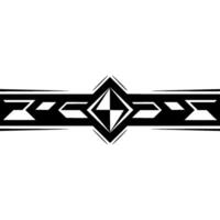 Geometric Aztec Pattern Band, Monochrome Abstract vector