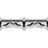 Tech Circuit Border, Minimalist Black White, Futuristic Decor vector